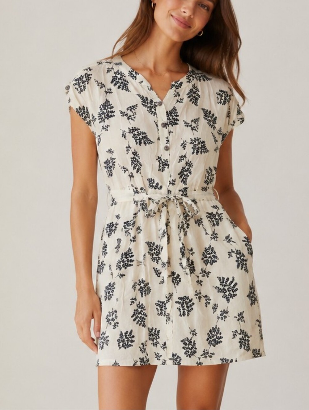 Pink Martini Cream Dress with Floral Print